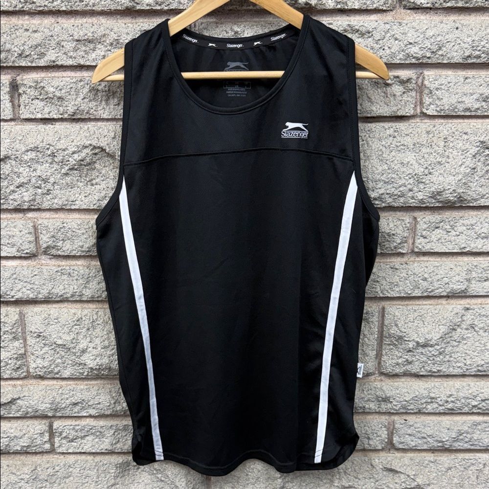 Slazenger Men's Black and White Tank Top